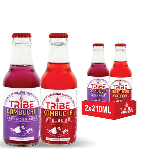 Tribe Kombucha Naturally Sparkling Lavender & Hibiscus Probiotic Super Drink, 210ML