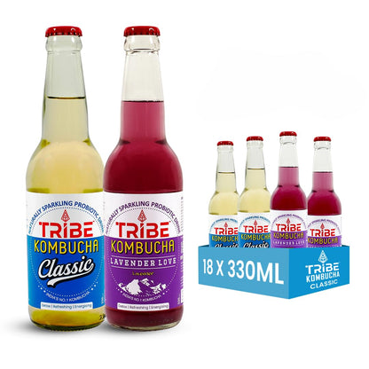 Tribe Kombucha Naturally Sparkling Classic & Lavender Probiotic Super Drink , 330ML