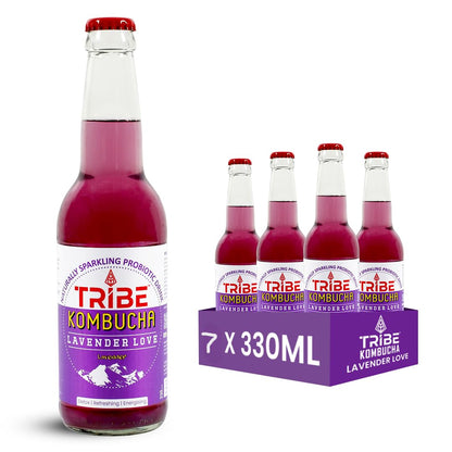 Tribe Kombucha Lavender Love 7 Days - Weight Management - Detox - Antioxidant  Gluten free  Pack of 7 330 ML