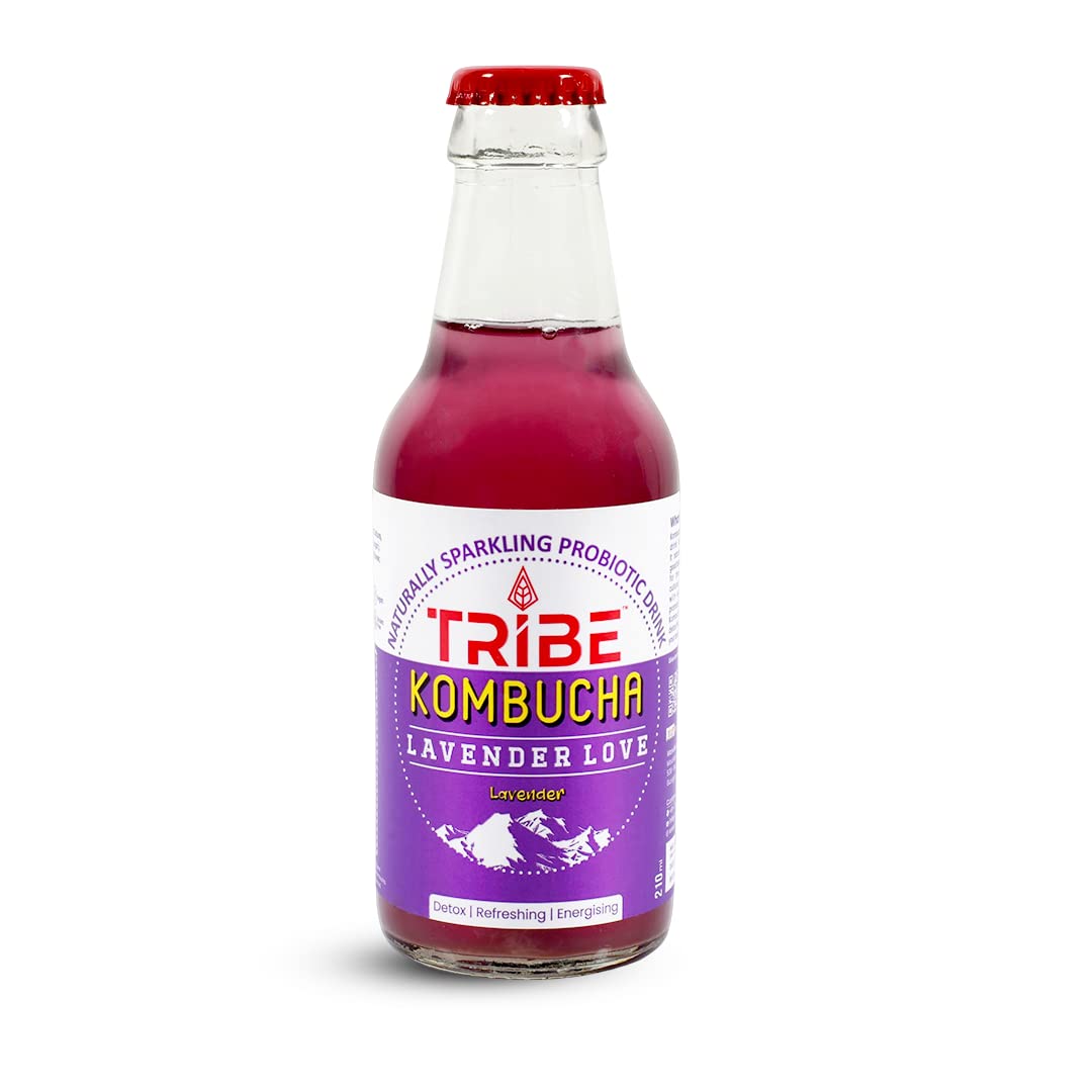 Tribe Kombucha Lavender Love 7 Days - Weight Management - Detox - Antioxidant  Gluten free  Pack of 7 330 ML