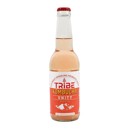 Tribe Kombucha Naturally Sparkling Probiotic Herbal drink Unity + Hibuscus Gluten free 330 ML