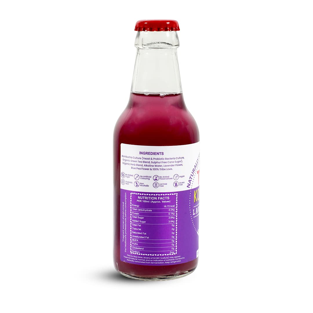 Tribe Kombucha Lavender Love 7 Days - Weight Management - Detox - Antioxidant  Gluten free  Pack of 7 330 ML