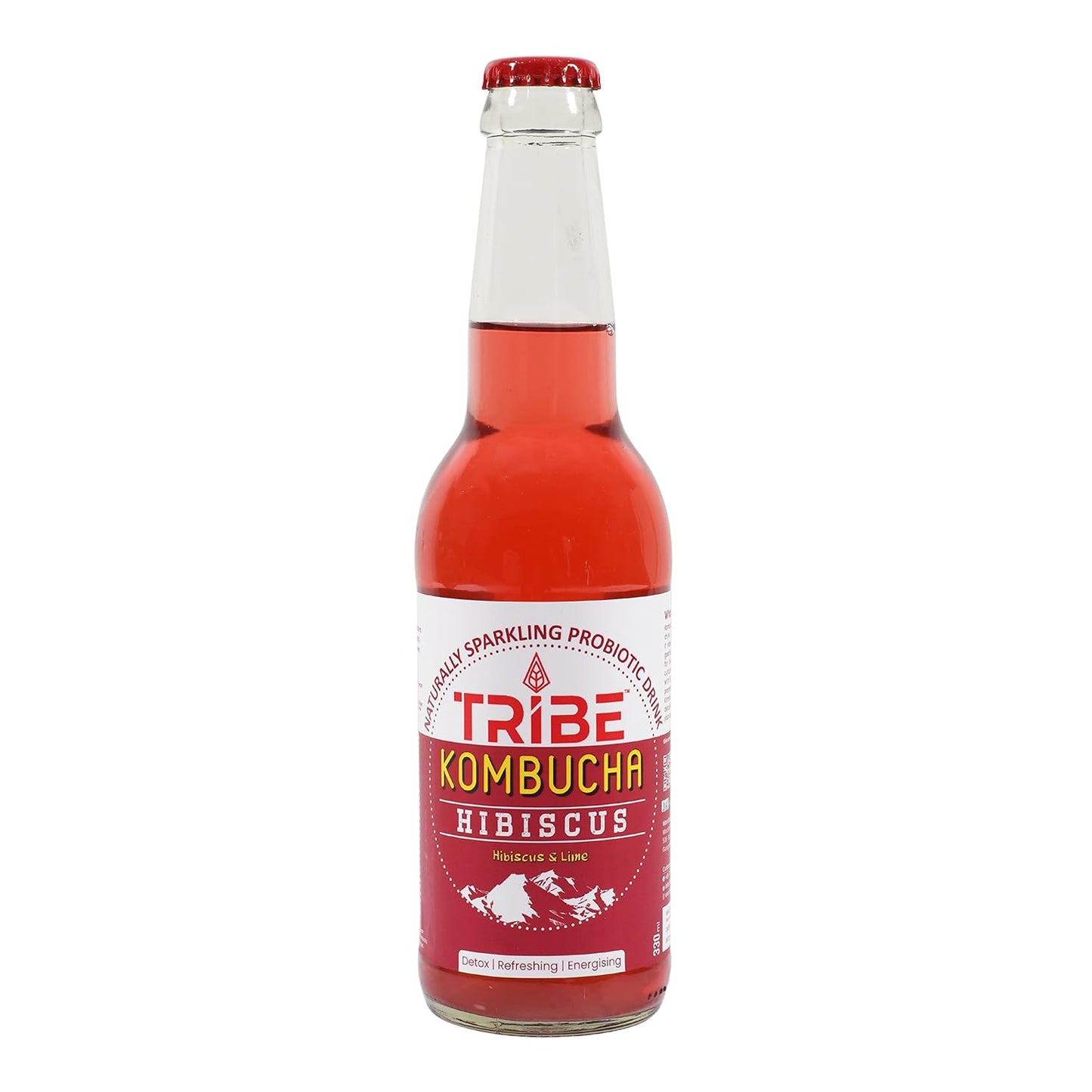 Tribe Kombucha Naturally Sparkling Probiotic Herbal drink Lavender + Hibuscus Gluten free 330 ML