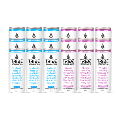 Tribe Kombucha Naturally Sparkling Herbal Classic & Lavender Probiotic Super Drink, 250ML