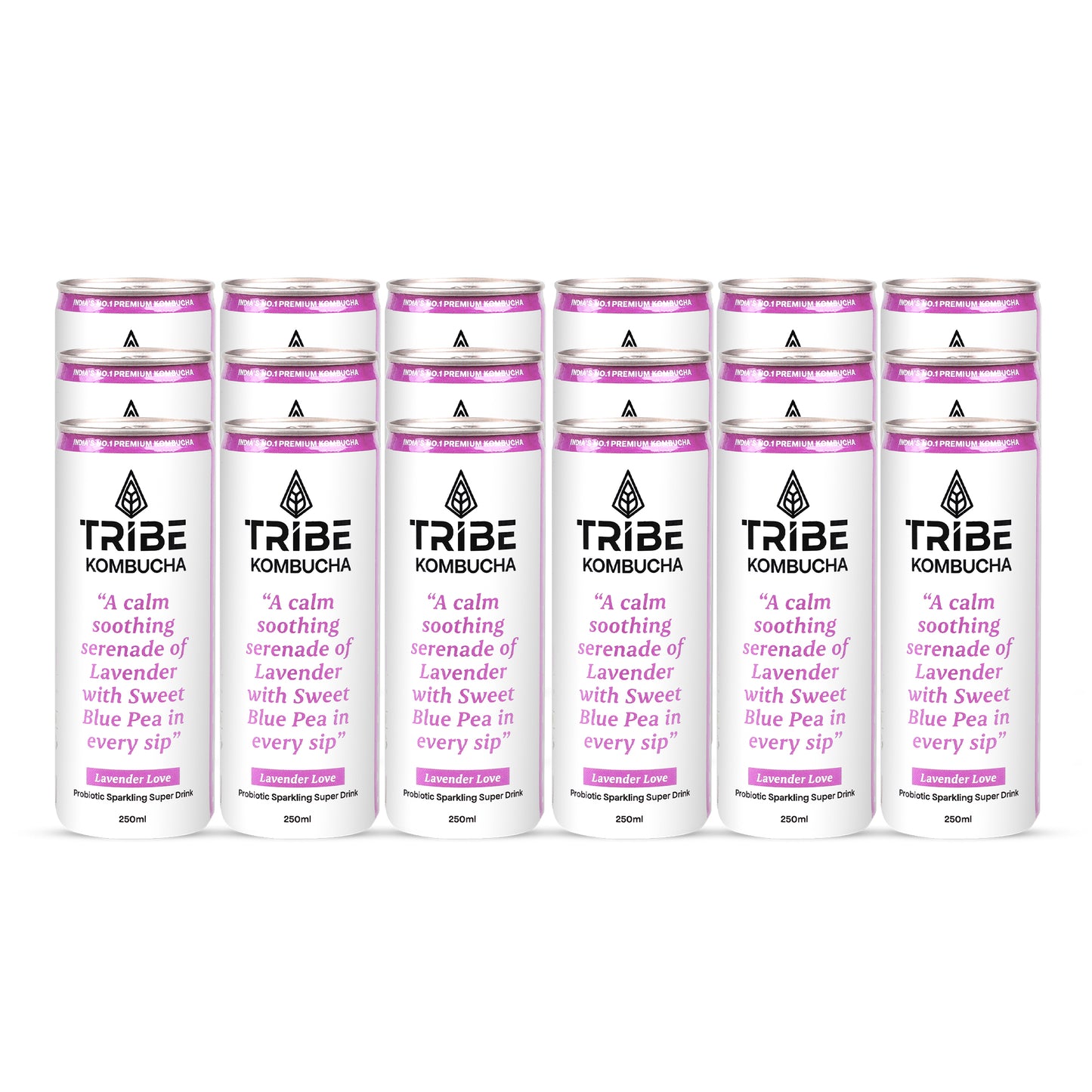 Tribe Kombucha Naturally Sparkling Lavender Probiotic Super Drink, 250ML