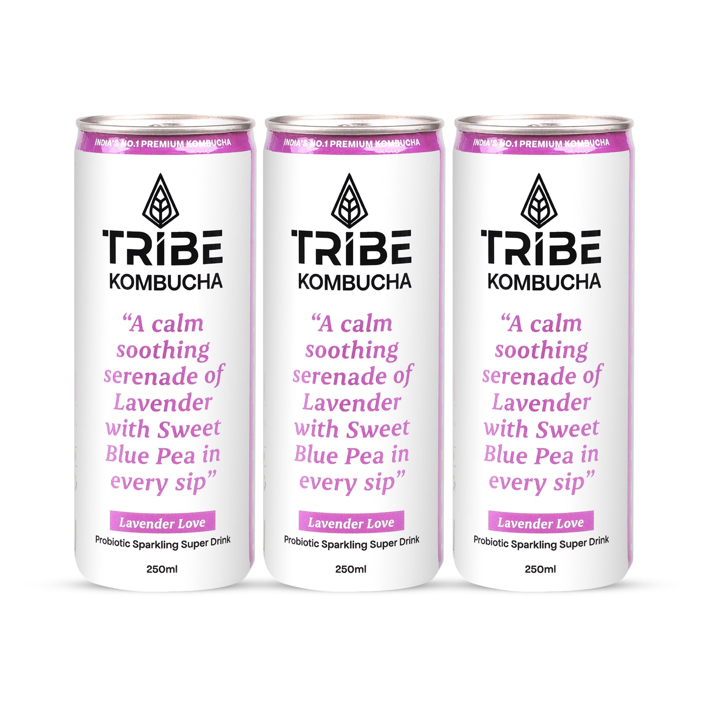 Tribe Kombucha Naturally Sparkling Lavender Probiotic Super Drink, 250ML