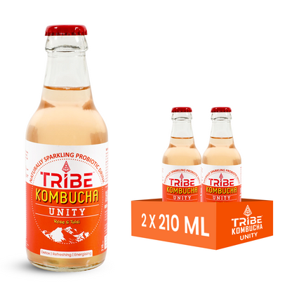 Tribe Kombucha Naturally Sparkling Herbal Unity Probiotic Super Drink,  Gluten free, 210ML