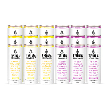 Tribe Kombucha Naturally Sparkling Gingerade, Lavender Probiotic Super Drink, 250ML